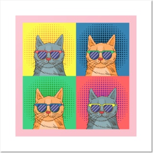 Cat Pop Art Posters and Art